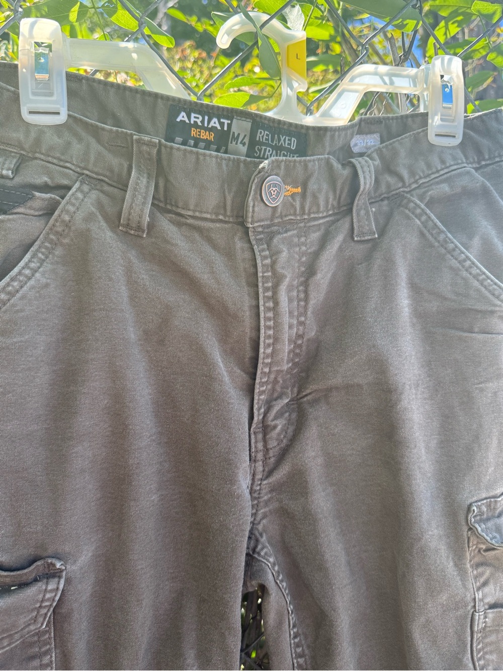 Ariat Rebar M4 Relaxed Straight Canvas Work Cargo Pants - 33x32 Mens - Picture 9 of 10